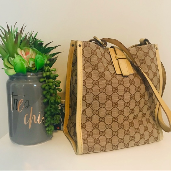GUCCI | Great Shape! | TOTE ONLY! | GG SUPREME canvas & leather